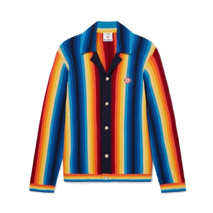 Giacca in spugna a righe sfumate Giacca in spugna a righe sfumate