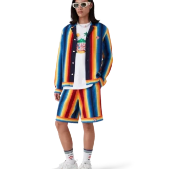 Giacca in spugna a righe sfumate