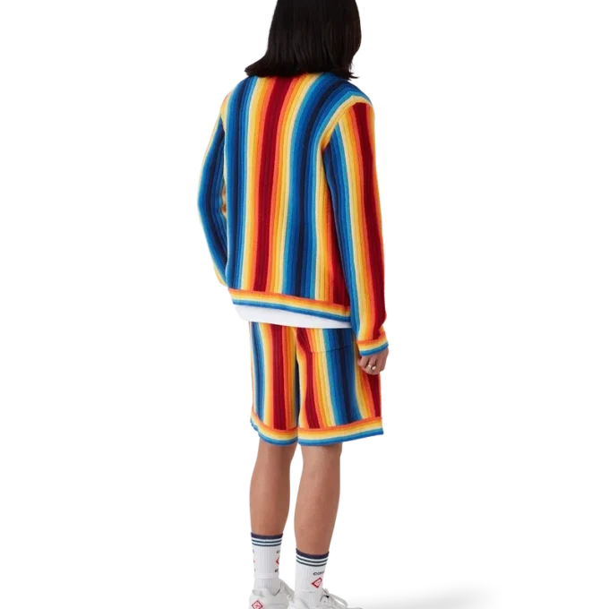 Giacca in spugna a righe sfumate Giacca in spugna a righe sfumate