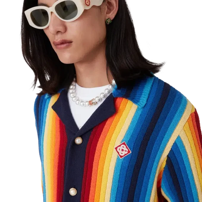 Giacca in spugna a righe sfumate Giacca in spugna a righe sfumate