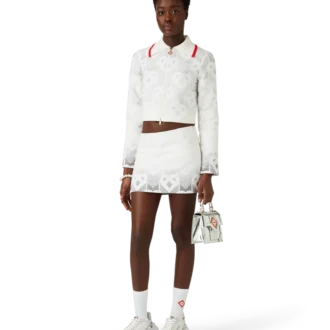 Giacca in spugna con monogramma a cuori sfumati Giacca in spugna con monogramma a cuori sfumati