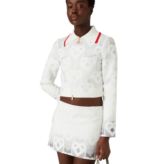 Giacca in spugna con monogramma a cuori sfumati