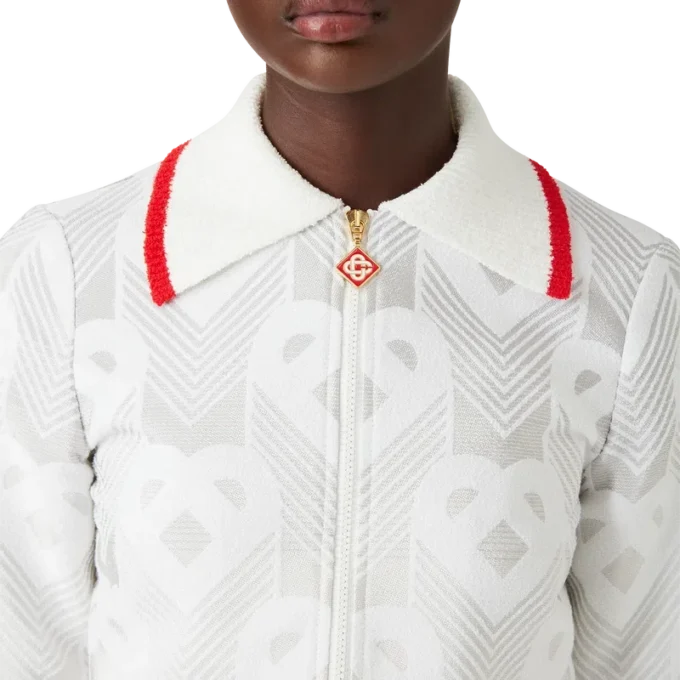 Giacca in spugna con monogramma a cuori sfumati