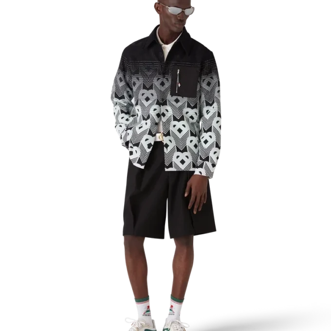 Giacca-pantalone con monogramma sfumato