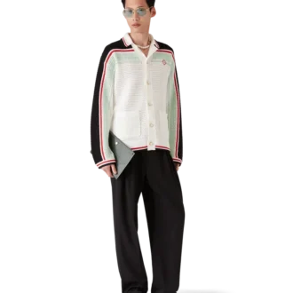 Giacca-pantalone in cotone all’uncinetto