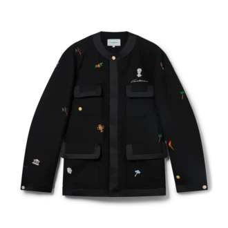 Giacca sartoriale in lana con motivo ricamato