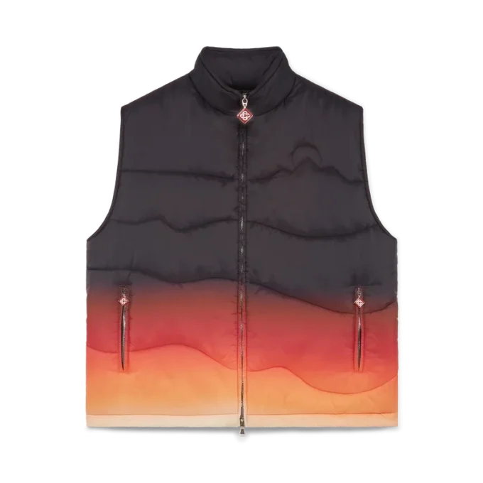Gilet imbottito in nylon sfumato