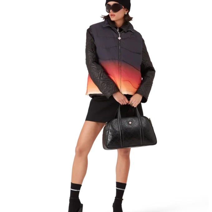 Gilet imbottito in nylon sfumato