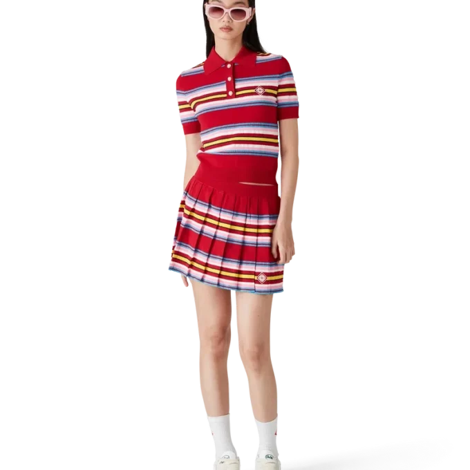 Gonna a pieghe a righe