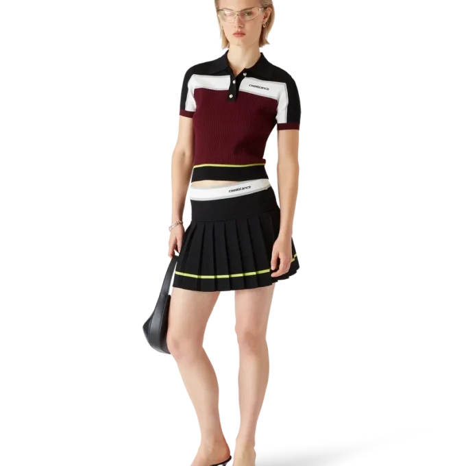 Gonna a pieghe a righe