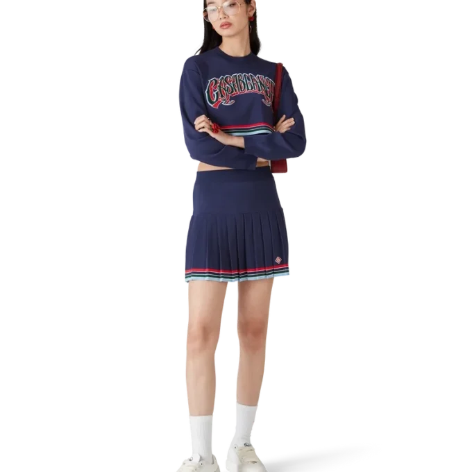 Gonna a pieghe stile baseball