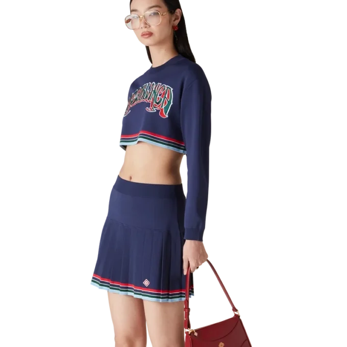 Gonna a pieghe stile baseball