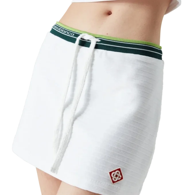 Gonna da tennis in velluto testurizzato