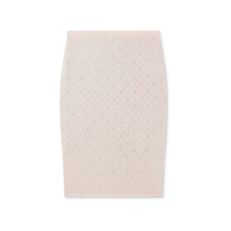 Gonna in maglia con monogramma in cristallo