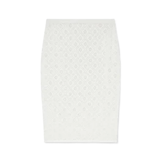 Gonna in maglia con monogramma in cristallo