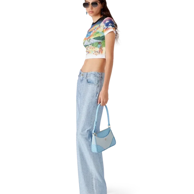 Jeans con decorazioni in cristallo Jeans con decorazioni in cristallo