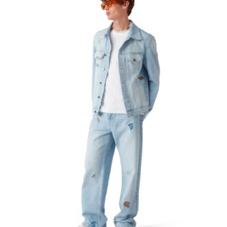 Jeans con motivo ricamato