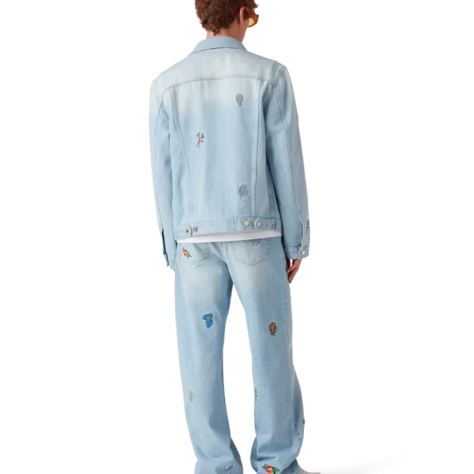 Jeans con motivo ricamato