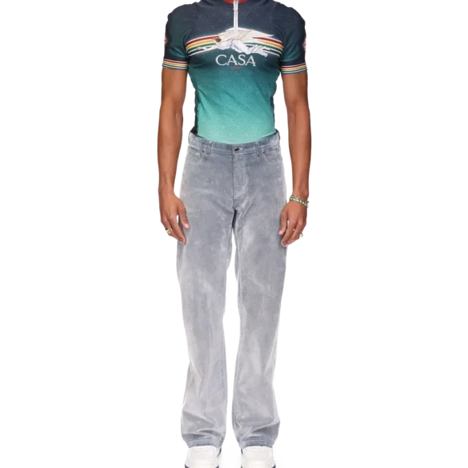 Jeans con texture color pesca