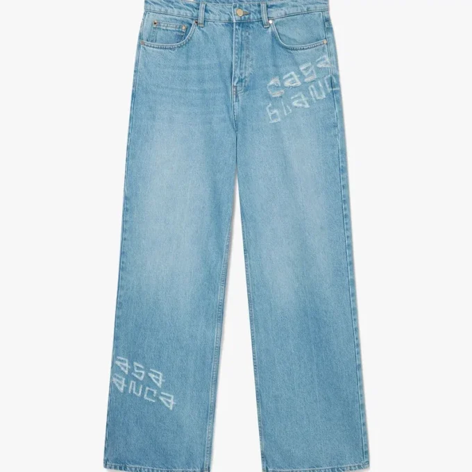 Jeans in denim effetto graffito