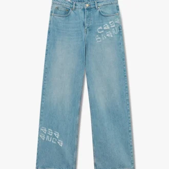 Jeans in denim effetto graffito