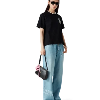 Jeans in denim effetto graffito