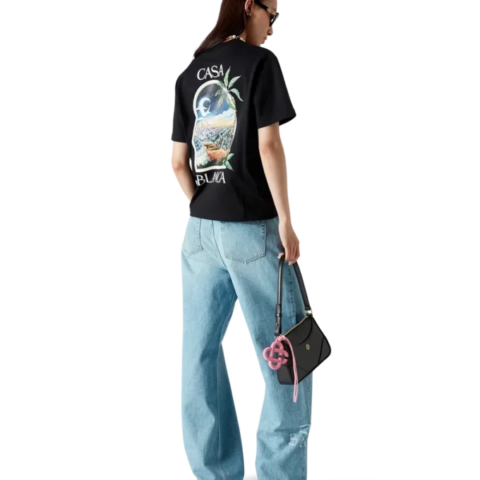 Jeans in denim effetto graffito