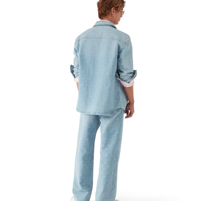 Jeans in denim Monogram dalla vestibilità comoda Jeans in denim Monogram dalla vestibilità comoda