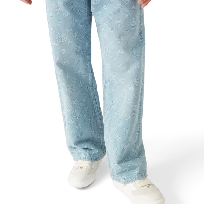 Jeans in denim Monogram dalla vestibilità comoda Jeans in denim Monogram dalla vestibilità comoda