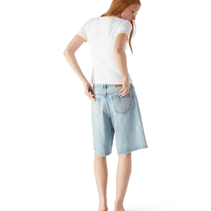 Maglietta a maniche corte Beyond Destiny Longline Ringer in pantaloncini Maglietta a maniche corte Beyond Destiny Longline Ringer in pantaloncini