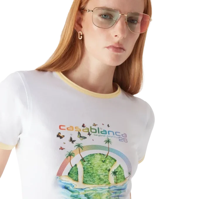 Maglietta a maniche corte Beyond Destiny Longline Ringer in pantaloncini Maglietta a maniche corte Beyond Destiny Longline Ringer in pantaloncini