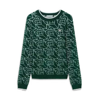 Maglione con monogramma a cuori