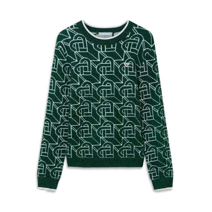 Maglione con monogramma a cuori