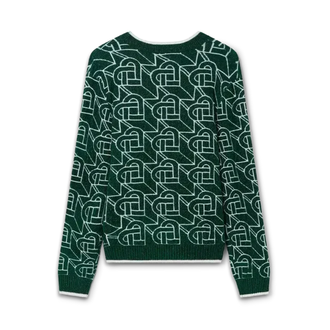 Maglione con monogramma a cuori
