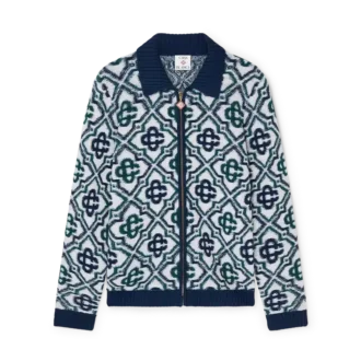Maglione con zip in maglia Monogram