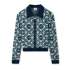 Maglione con zip in maglia Monogram