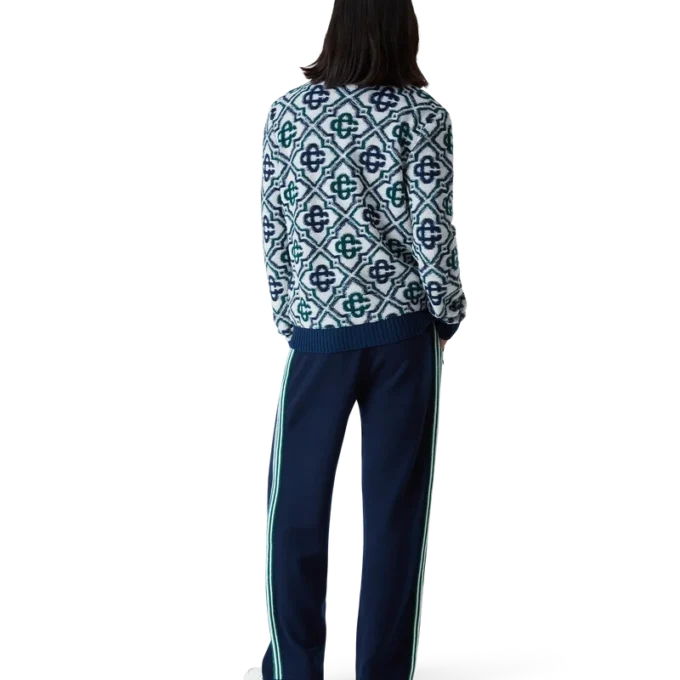 Maglione con zip in maglia Monogram