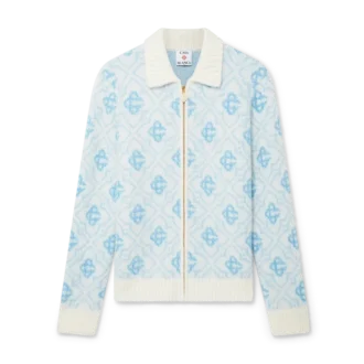 Maglione con zip in mohair Monogram