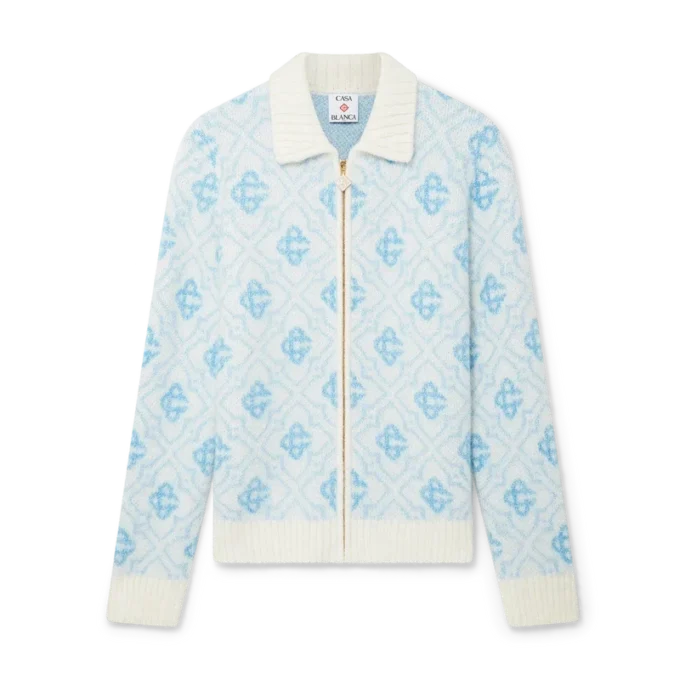 Maglione con zip in mohair Monogram Maglione con zip in mohair Monogram