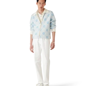 Maglione con zip in mohair Monogram