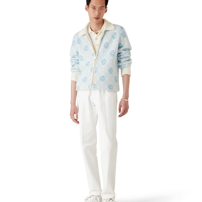 Maglione con zip in mohair Monogram Maglione con zip in mohair Monogram