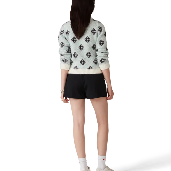 Maglione con zip in mohair Monogram