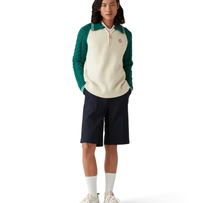 Maglione in cashmere a trecce