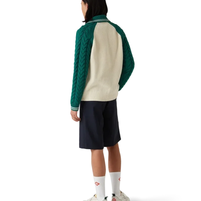 Maglione in cashmere a trecce