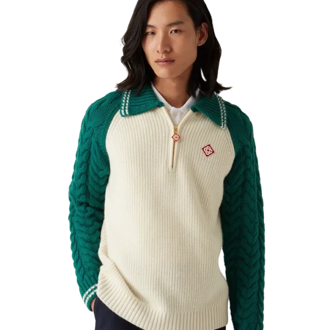 Maglione in cashmere a trecce