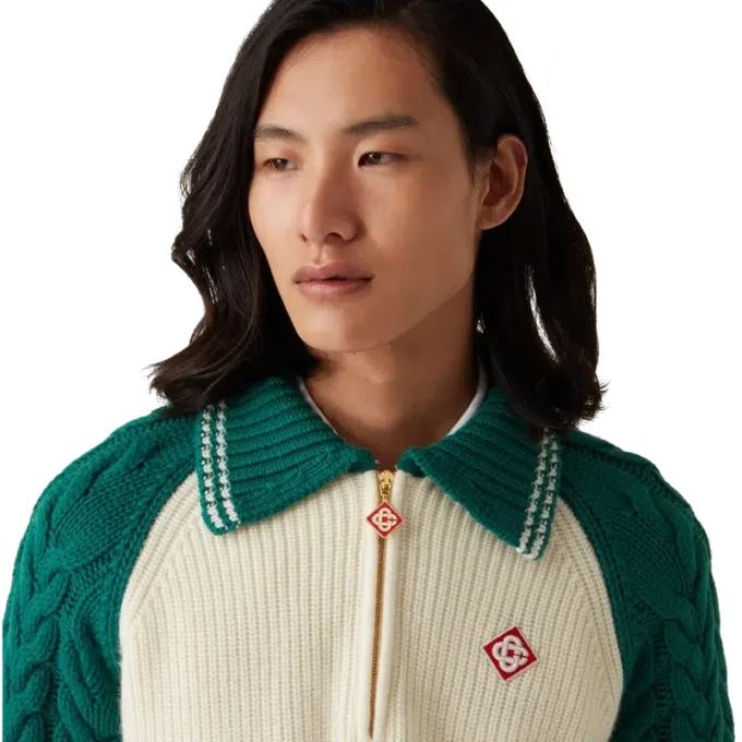 Maglione in cashmere a trecce