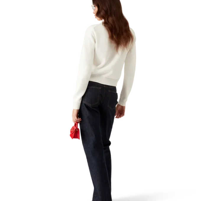 Maglione in cotone con ricamo a forma di fungo