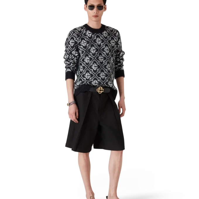 Maglione in mohair con monogramma