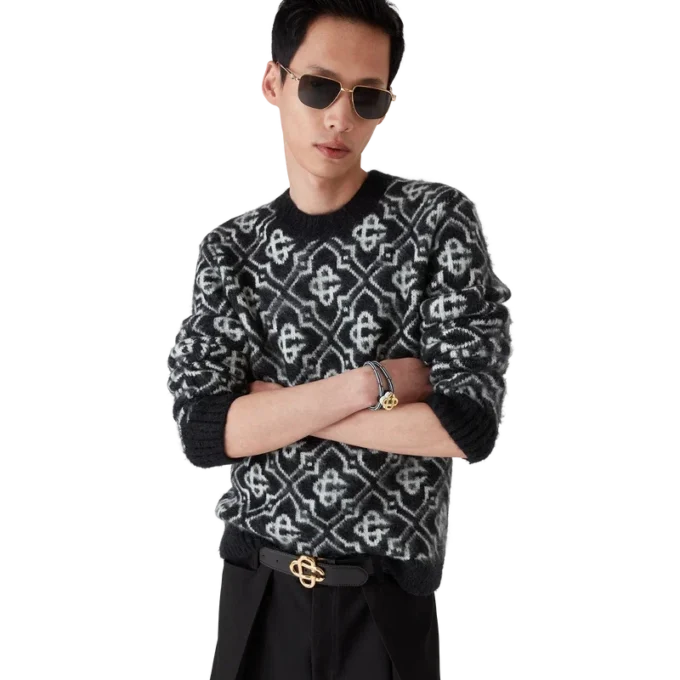 Maglione in mohair con monogramma