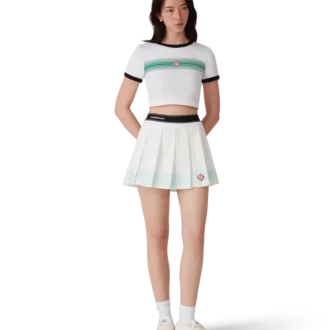 Mini gonna a pieghe a righe